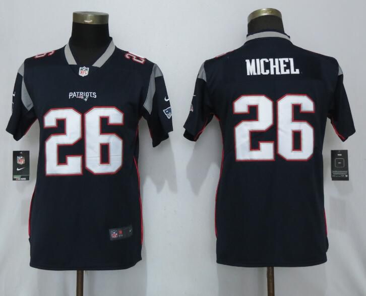 Women New England Patriots #26 Michel Navy Blue Nike Vapor Untouchable Limited Player NFL Jerseys->cleveland browns->NFL Jersey
